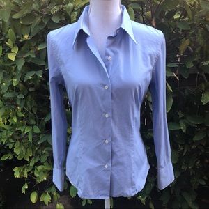 Ann Taylor Blue Classic Button Down Shirt M